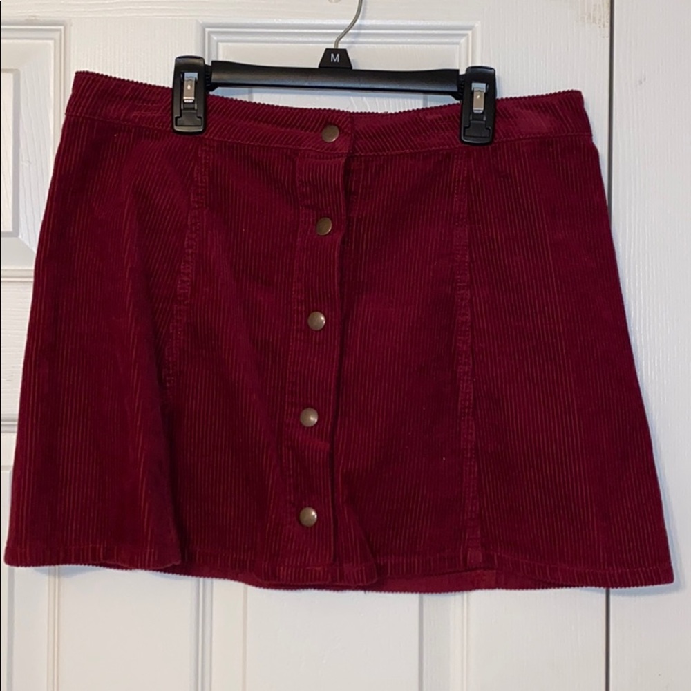 Maroon Corduroy Skirt